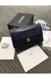 Copy Chanel Classic Handbag Original Alligator & Gold-Tone Metal A01112 dark blue HV03074Ey31