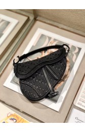 Dior SADDLE BRAIDED LEATHER STRIPS WITH FRINGE BAG M900 black HV01424aj95