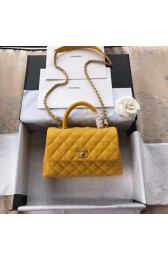 Fake Chanel Small Flap Bag with Top Handle A92990 yellow HV11133yQ90