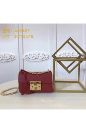 Fake Gucci Padlock Metallic mini Shoulder Bag A409487 red HV02735pE71