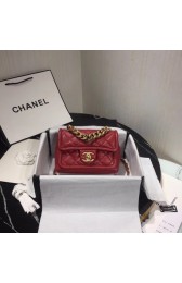 Fashion Chanel Shoulder Bag Original Leather Red 50937 Gold HV04659Of26