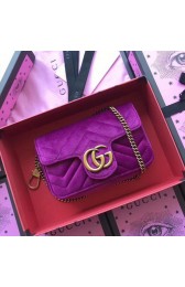 Gucci GG Marmont Velvet Super Mini Bag 476433 Purple HV01536aM39