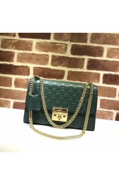 Gucci Leather Shoulder Bag 409486 green HV06756Is53