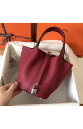 Hermes Picotin Lock PM Bags Original Leather H8688 wine red HV02945VF54