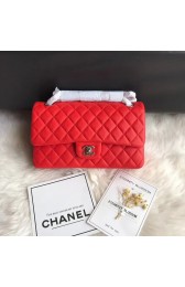 Imitation Chanel Flap Shoulder Bag Original Deer leather A1112 red silver chain HV04739QN34