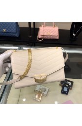 Knockoff Chanel Flap Bag Calfskin & Gold-Tone Metal A57491 Light Beige HV04407JF45