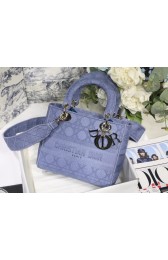 MEDIUM LADY D-LITE BAG Denim Blue Cannage Embroidery M0565OR HV01908Gh26
