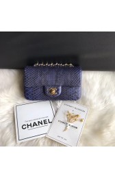 Replica Chanel Mini Flap Bag Python & Gold-Tone Metal A69900 dark blue HV04573iF91