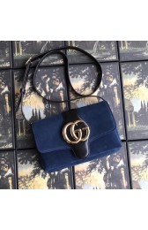 Replica Gucci Arli small shoulder bag 550129 blue suede HV00048Yn66